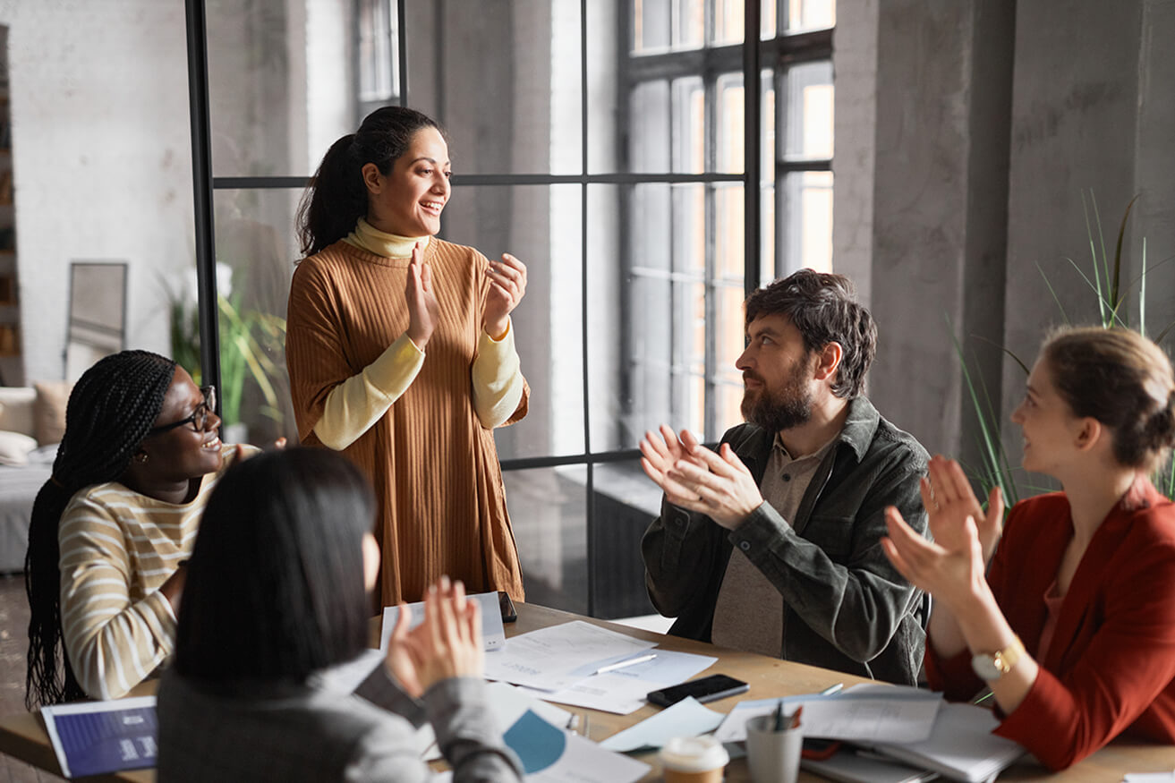 Diverse Team Interacting in DEI Training