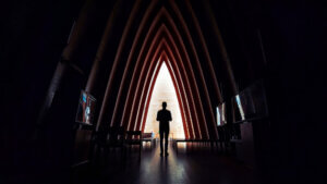 trainer walking through house of worship before active shooter preparedness training