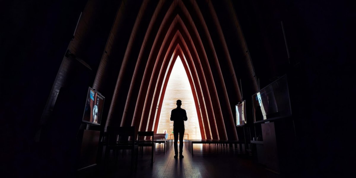 trainer walking through house of worship before active shooter preparedness training